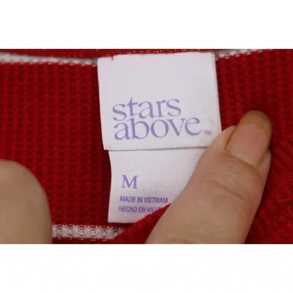 Women's Stars Above Pajama Set-Size Medium-Red w/White Stripe - Picture 3 of 9
